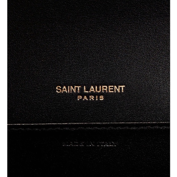 Saint Laurent YSL Uptown Blanc Natural & Noir Leather Wallet on a Chain NEW - Picture 8 of 10